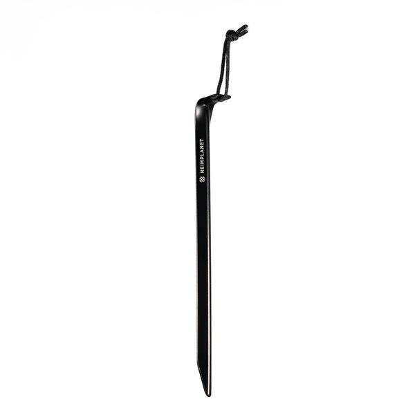 V-shaped XL aluminum tent stakes; Black, (set of 10)