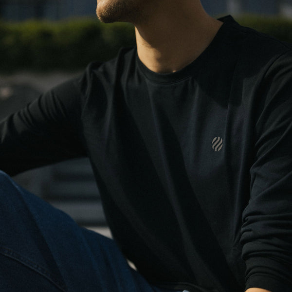 COOLEVER Longsleeve reflective logo ball; schwarz