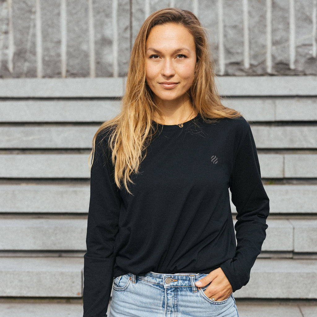 COOLEVER Longsleeve reflective logo ball; schwarz