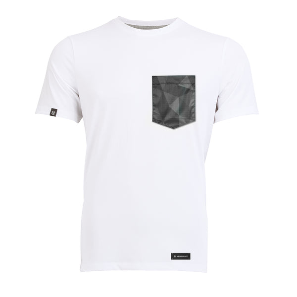 COOLEVER T-Shirt black Cairo Camo Pocket, weiss
