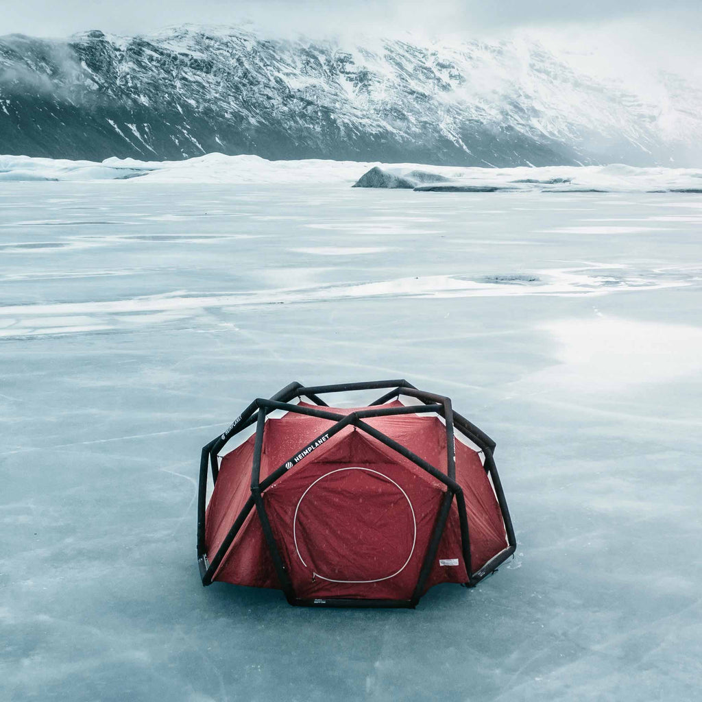 heimplanet the cave zelt THE CAVE XL; 4-Season, Black/Red