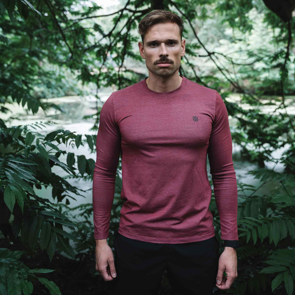 COOLEVER Longsleeve reflective logo ball; aubergine