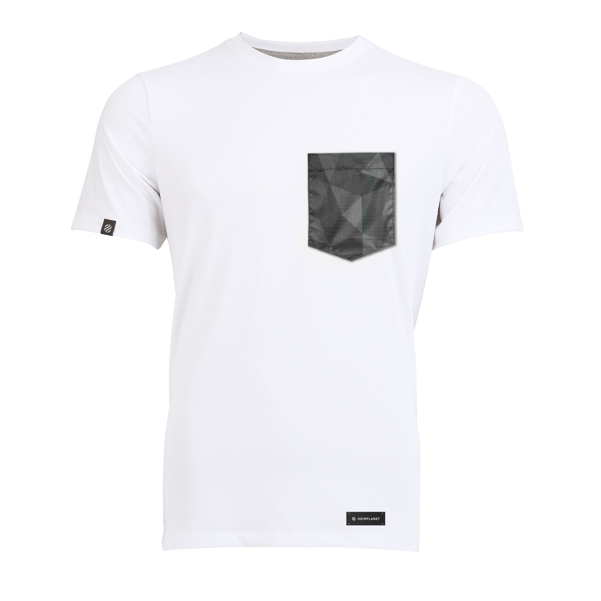 COOLEVER T-Shirt black Cairo Camo Pocket, white